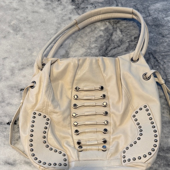 Stylish HYPE Cream Handbag with Studded Detail - Picture 1 of 5